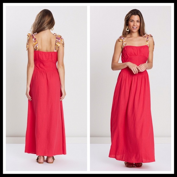 FREE PEOPLE BOHO PINK A-LINE TANK MAXI DRESS A2C - Picture 2 of 8